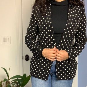 Black blazer with white polka dots